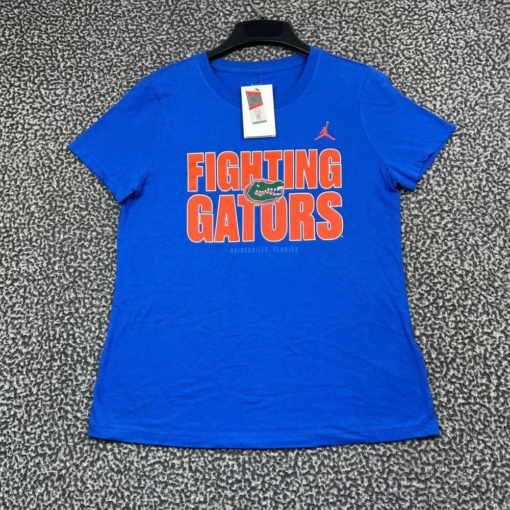 Nike Jordan Florida Gators Shirt Women Medium Blue Short Sleeve Cotton New M